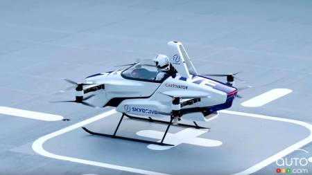SkyDrive's flying car concept, before takeoff